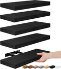 Floating Shelves for Wall - 5 Pack Black Floating Shelf Set