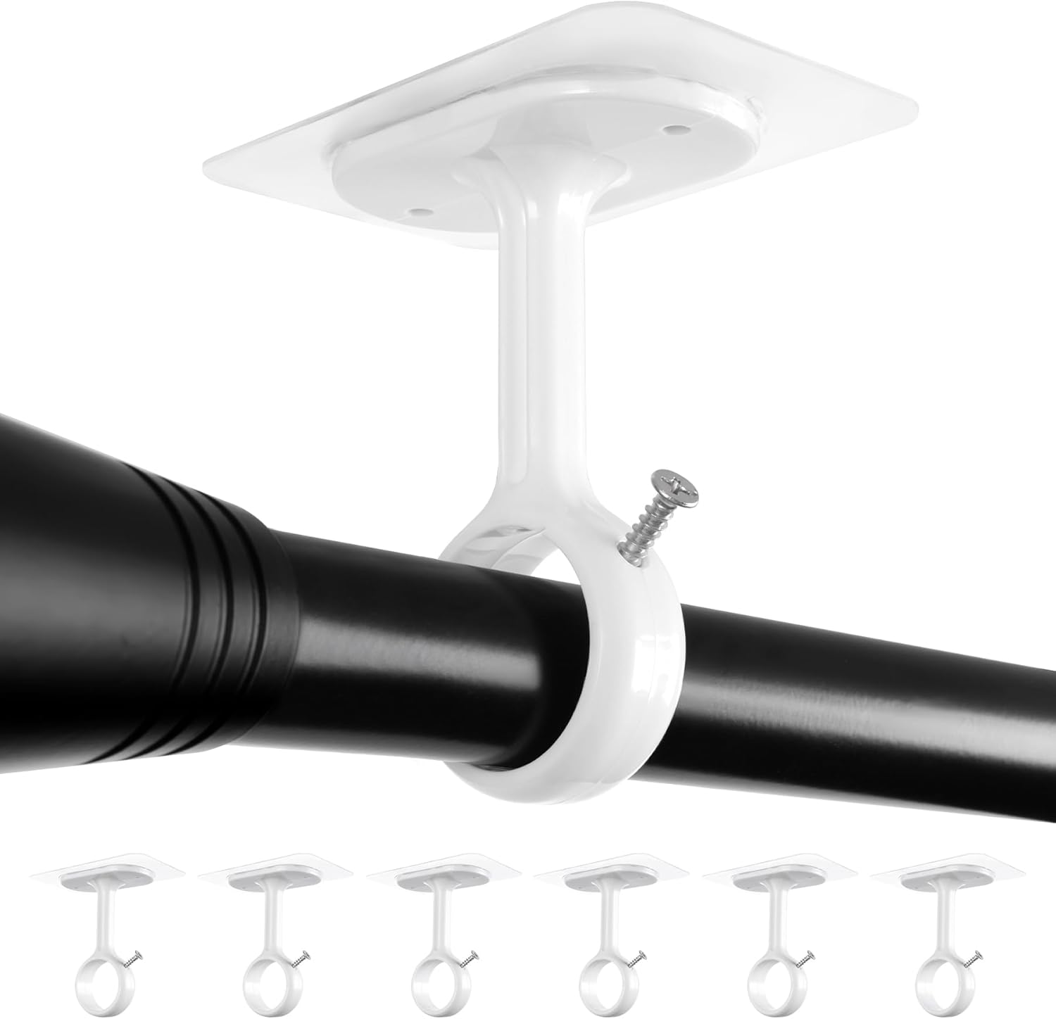 Stress-Free Curtain Rod Mounting Solution - No Drill, Heavy Duty Adhesive Rod Holders - Antimbee