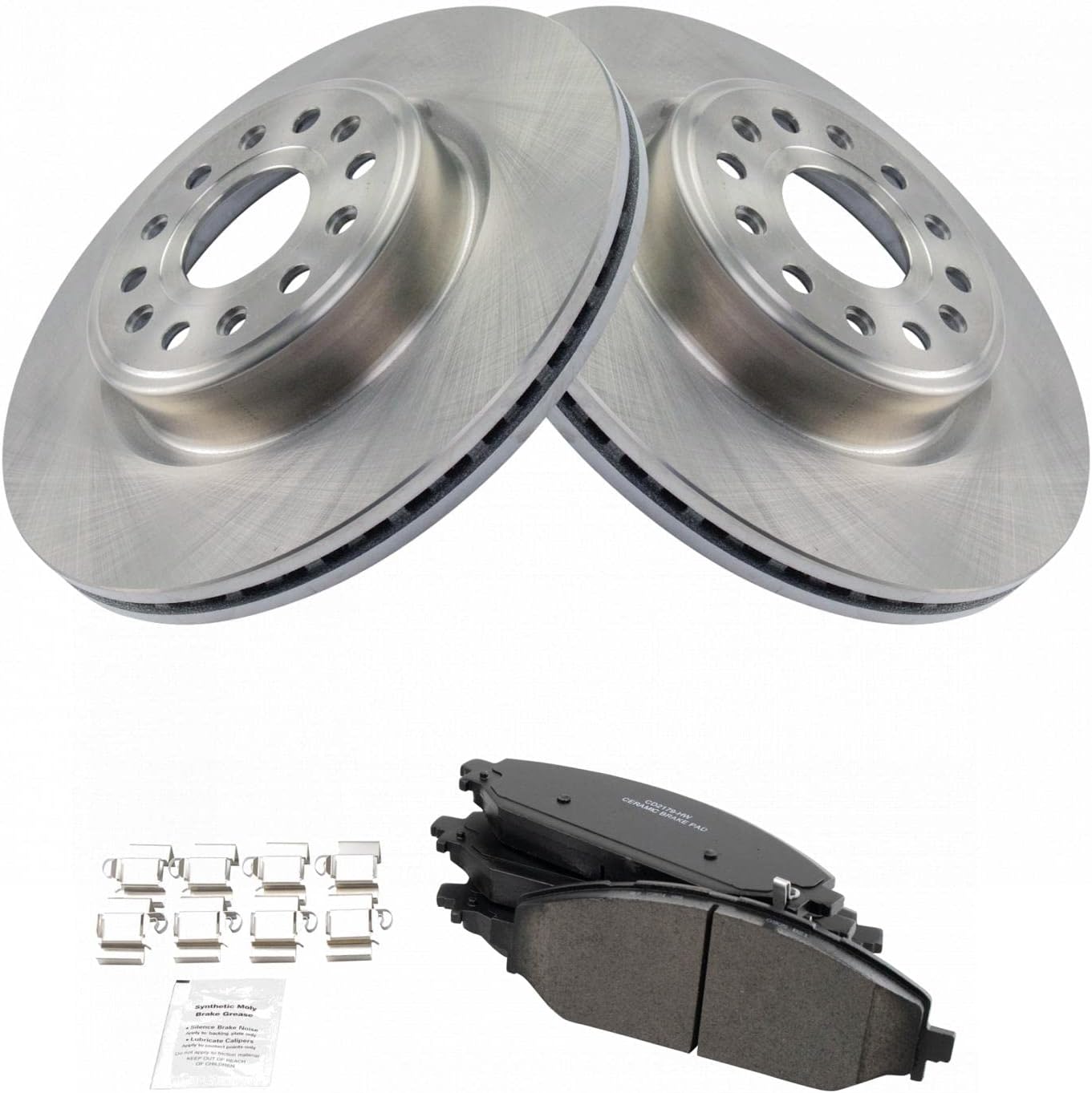 TRQ Front Brake Pad & Rotor Kit for 2019-2021 Ram 1500