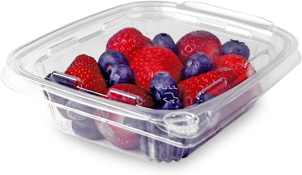 8oz Clear Hinged Lid Tamper Evident Container for Food Storage