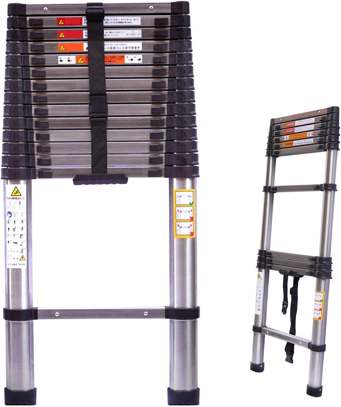12.5ft Telescoping Ladder for Home, Office, and DIY Projects