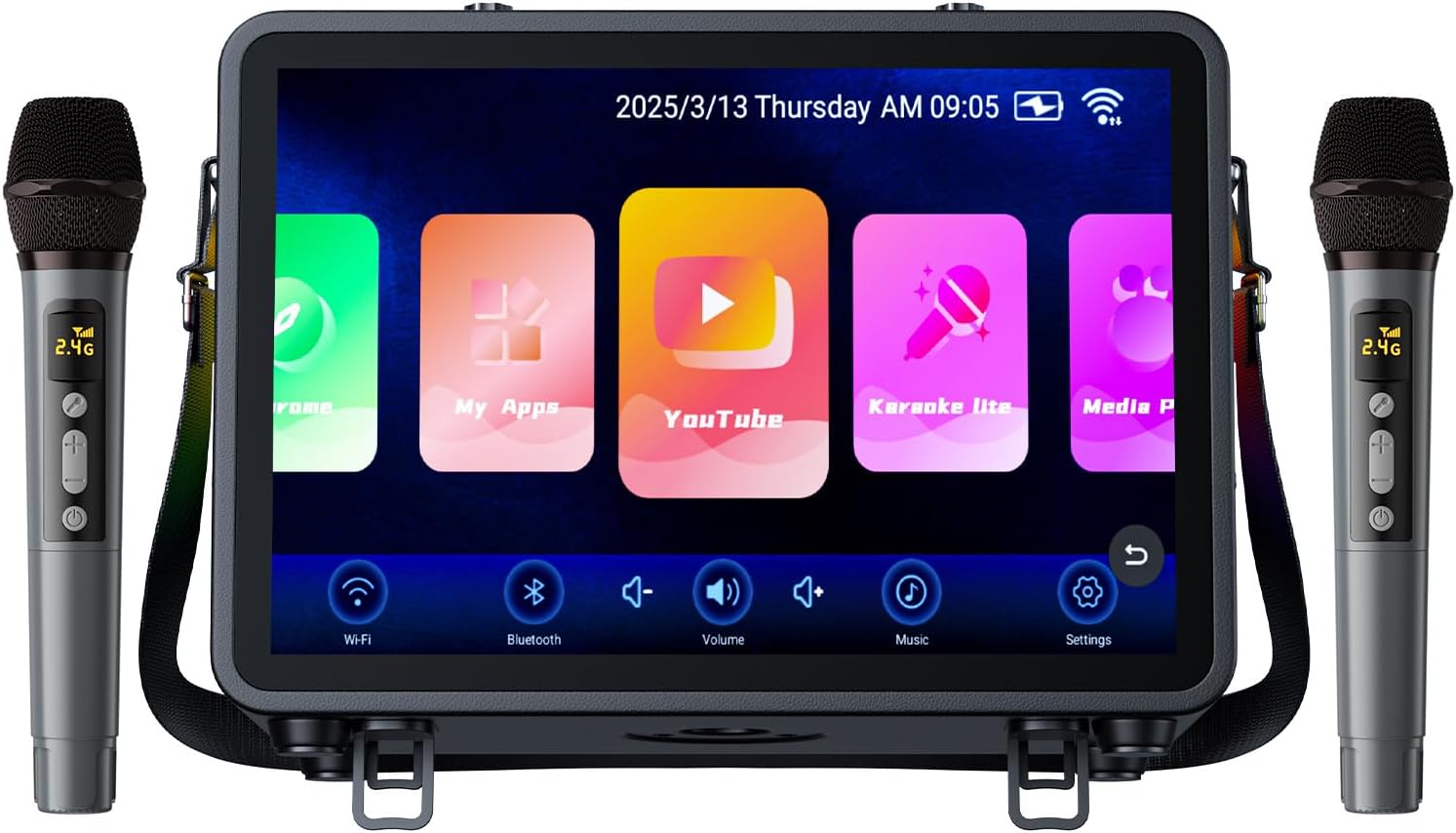 Karaoke Machine with Screen and Dual Wireless Mics for Fun