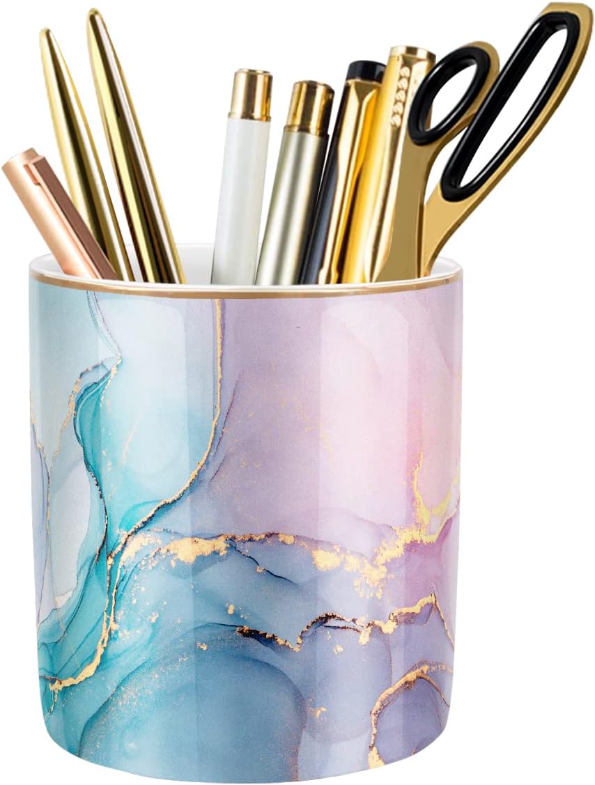 Waveyu Green Pen Holder - Stylish Desk Organizer