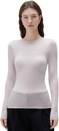 Cloud Cashmere Women Boat Neck Fitted Long Sleeve Shirt - Soft Second