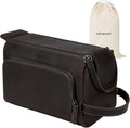 Vorspack Genuine Leather Toiletry Bag for Men - Water Resistant Travel