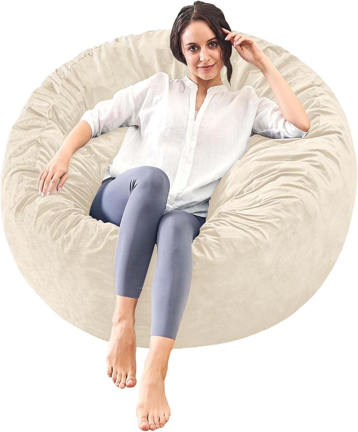 Bean Bag Chairs for Adults - Soft Micro Fiber Round Couch