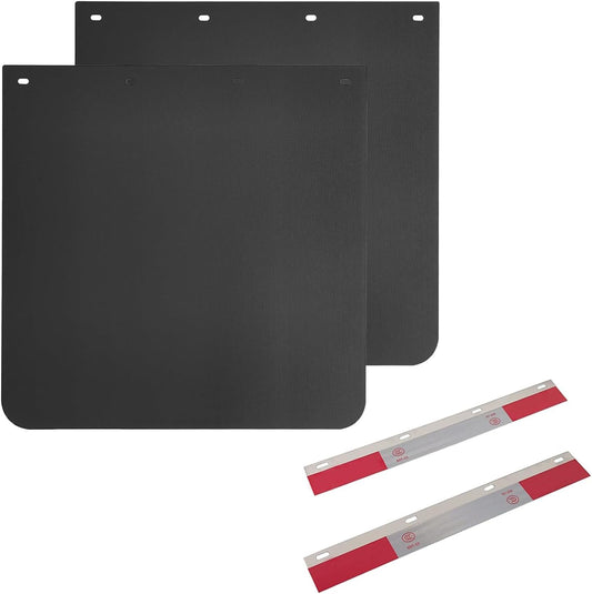 24x24 Black Polymer Mud Flaps for Semi Trucks and Trailers
