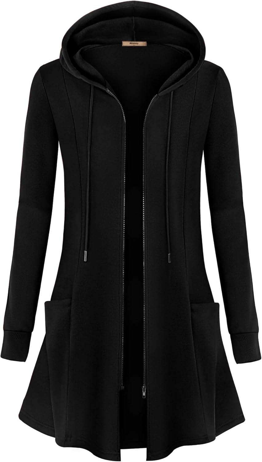 Miusey Womens Zip Up Long Hoodie Jacket for Stylish Comfort