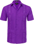 Allsense Men's Short-Sleeve Button-Down Cuban Guayabera Shirt perfect