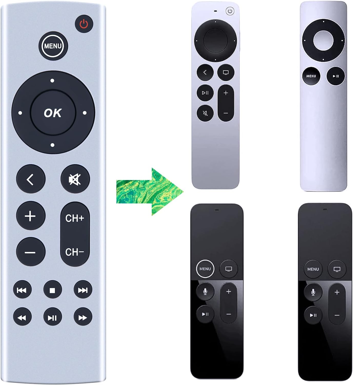 Universal Remote for Apple TV 4K/Gen 1-4, No Voice Control, WDZP