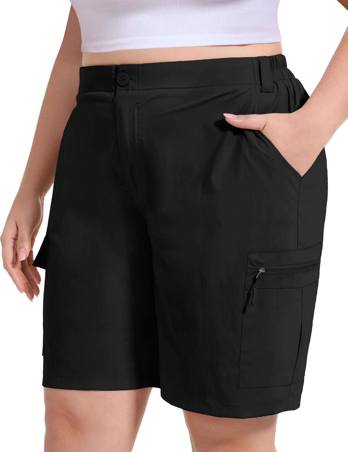 FOREYOND Women's Plus Size Golf Shorts for Summer Activities