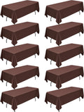 Brown Polyester Tablecloth 60 x 102 in 10-Pack - Wrinkle Resistant