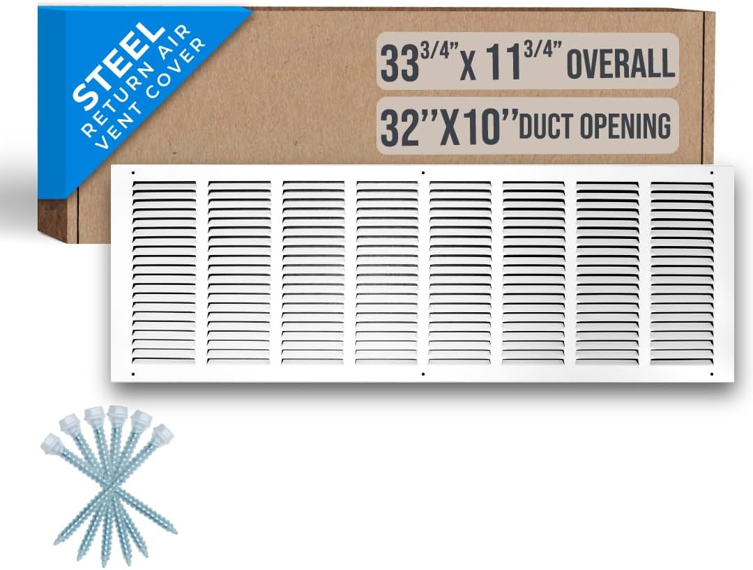 Fits 32x10 Duct Opening Steel Return Air Grille for HVAC