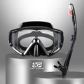 Snorkel Set Pano 3 Window Adult Snorkel Mask for Men - Panoramic View