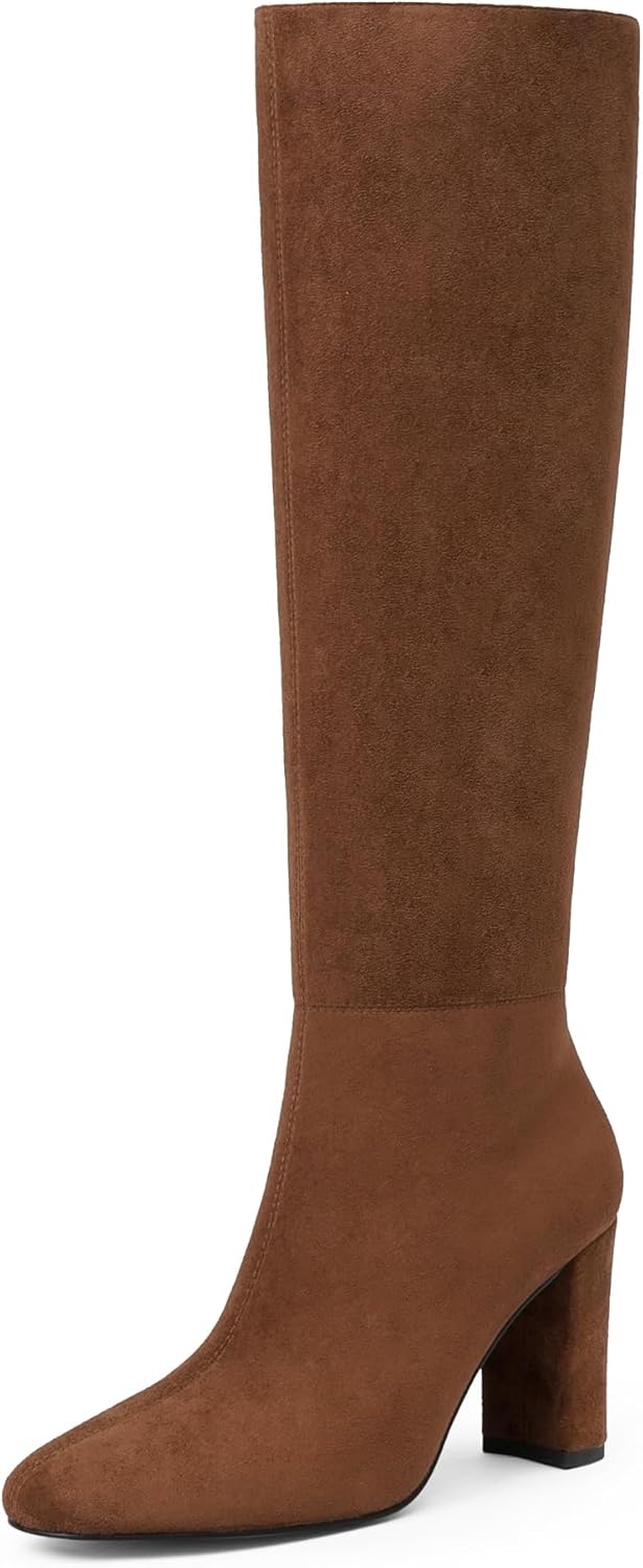 Modatope Knee High Boots for Women with Chunky Heel Design