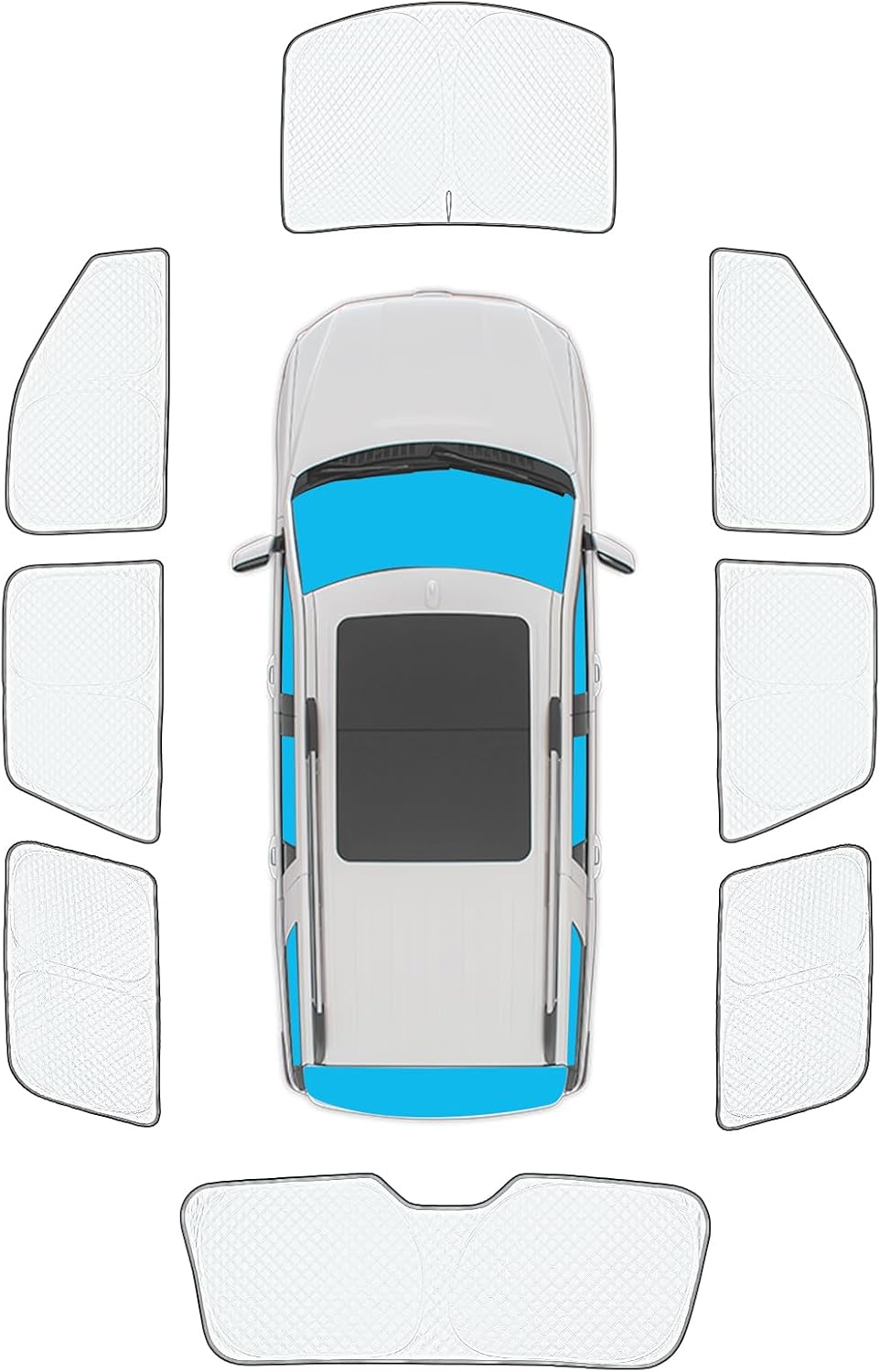 KMF 8pcs Thicken Full Sun Shades for Ford Expedition SUV 2018-2024
