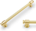 7.5in Brushed Brass Cabinet Handles 10 Pack - Knurled Gold Pulls
