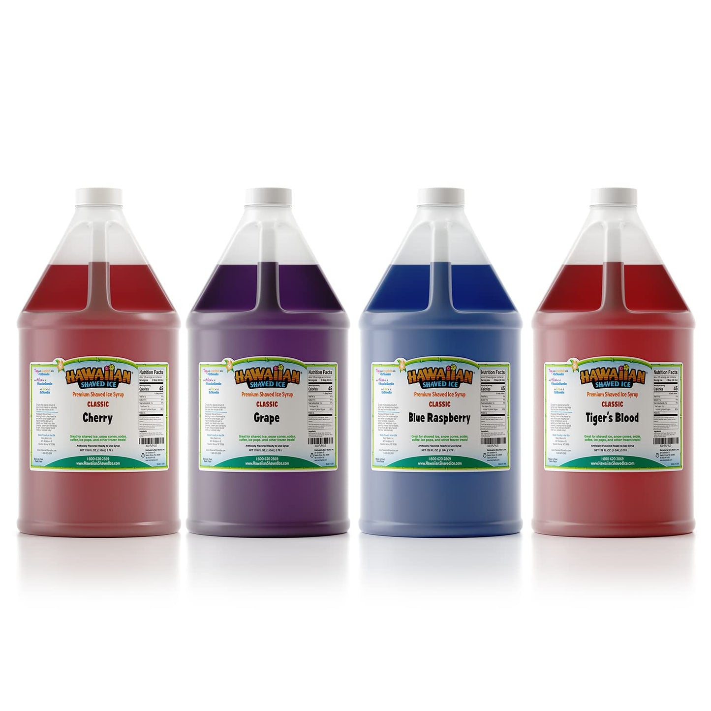 Hawaiian Shaved Ice Syrup Gallon 4-pack for Delicious Treats