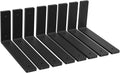 Heavy Duty Shelf Brackets 8 Pack 6in x 4in Black Metal - Sturdy