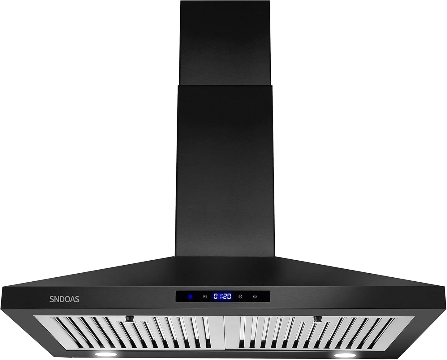 SNDOAS Black Range Hood 30 Inch for Stylish Kitchen Ventilation