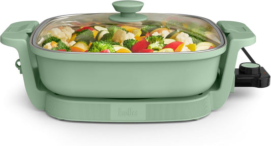 Bella Make & Take Electric Skillet for Space-Saving Cooking