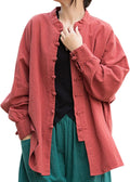 Women's Vintage Long Sleeve Jacket in Relaxed Linen Oversized Fit
