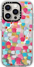 Clear iPhone 15 Pro Case Magenta Confetti - Clear, No Yellowing