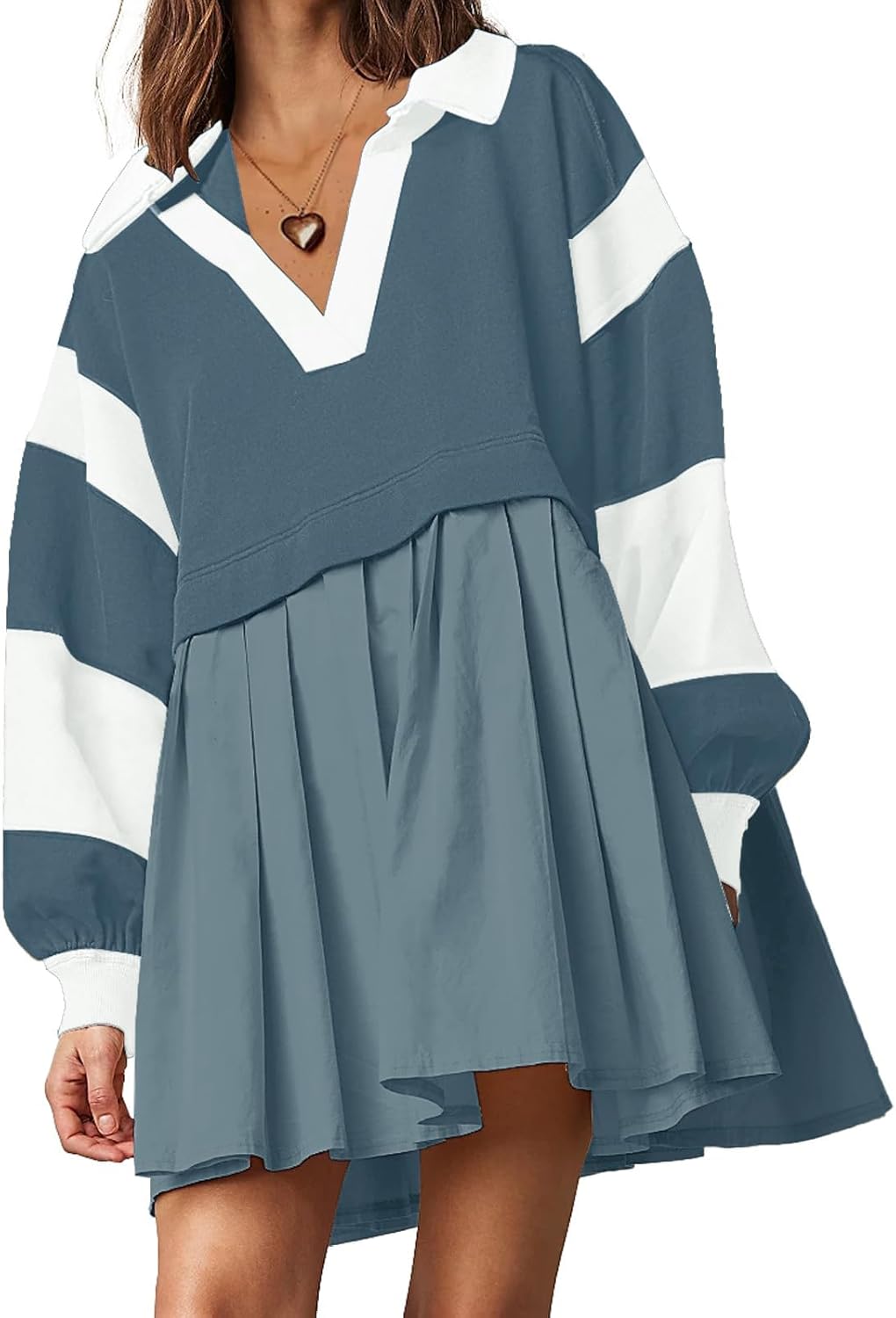 Oversized Casual Sweatshirt Dress for Women by SAUKOLE