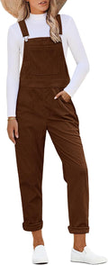 corduroy overalls for women - adjustable baggy tapered jumpsuit