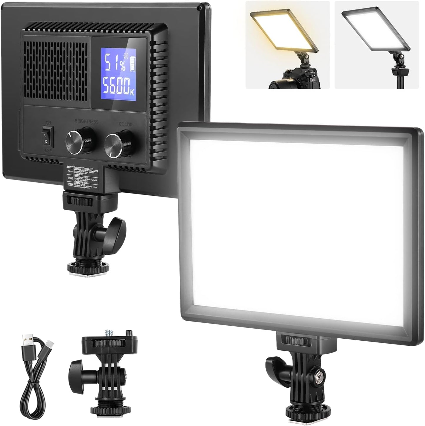 Neewer 9in LED Video Light Panel for Photography and Streaming