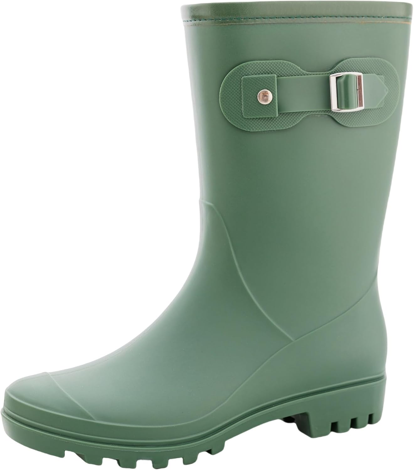 Women's Mid Calf Rain Boots Waterproof Fashion Garden Shoes