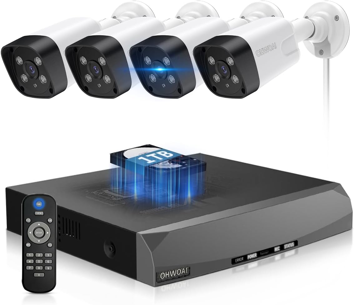 4K Ultra HD Wired Outdoor Security Camera System with Night Vision