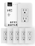 GFCI Outlet 15 Amp Matte White - 6 Pack Self-Test Weather Resistant