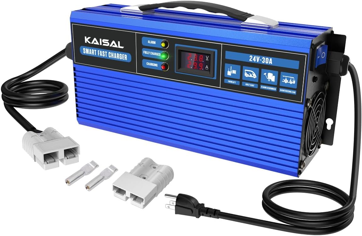 24V 30A Smart Forklift Charger - Fast Charge, LCD Display
