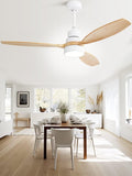 Ceiling Fan with Lights 52 in Modern Wood Fan - Quiet DC Motor