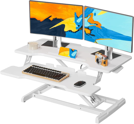 Height Adjustable Standing Desk Converter for Home Office Use