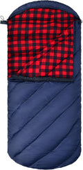 REDCAMP Flannel Sleeping Bag for Adults with Detachable Hood