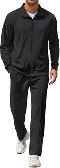 Men's Casual Sweatsuit 2 Piece Athletic Full Zip Tracksuit - Stylish