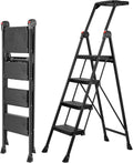 4 Step Ladder with Handrail and Tool Tray - Stable 660 lb Capacity