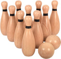 Lawn Bowling Game Wooden Skittles Set - Family Backyard Fun