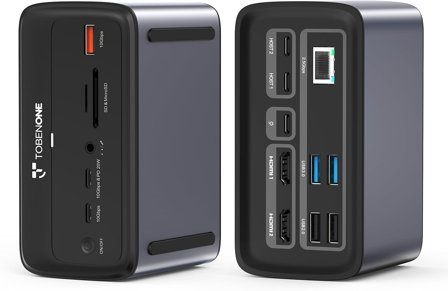 TobenONE MacBook Docking Station: Dual 4K@60Hz Power