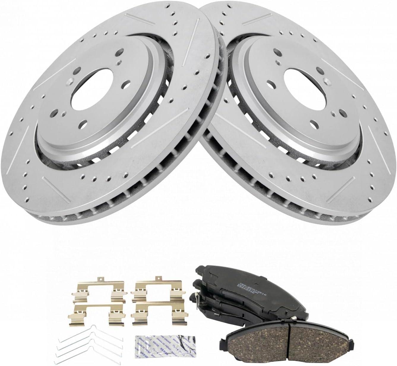 TRQ Front Performance Brake Pad & Rotor Kit for Acura MDX