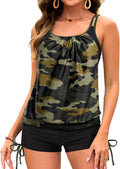 Tankini Swimsuits for Women Green Camo Two Piece - Tummy Control