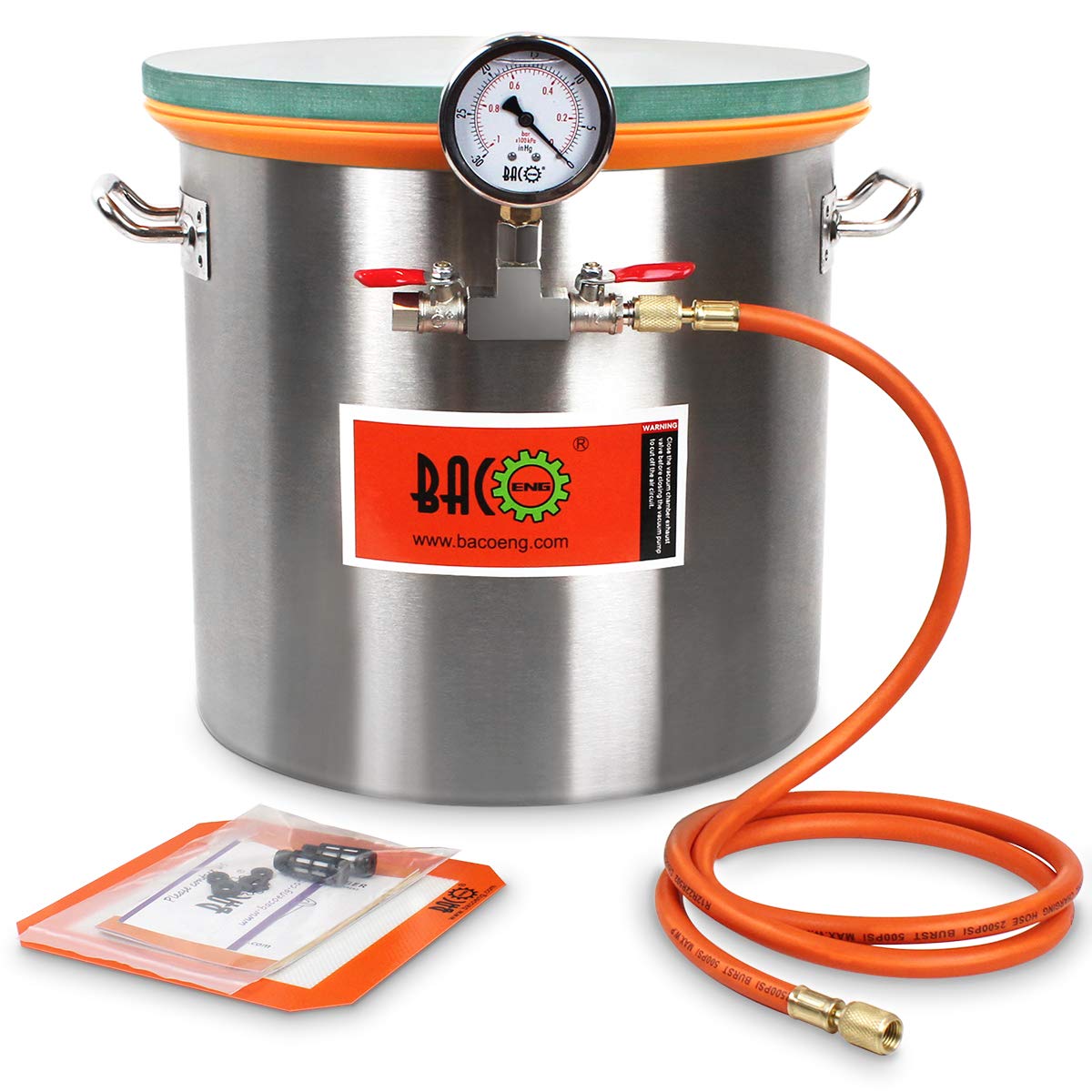 5 Gallon Vacuum Chamber with Glass Lid for Degassing Silicones