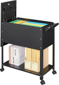 Metal Mobile File Cabinet Rolling File Cart with Sliding Cover