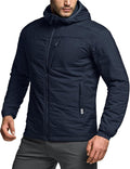 CQR Men's Lightweight Insulated Jacket - Packable Windproof Coat Tesla