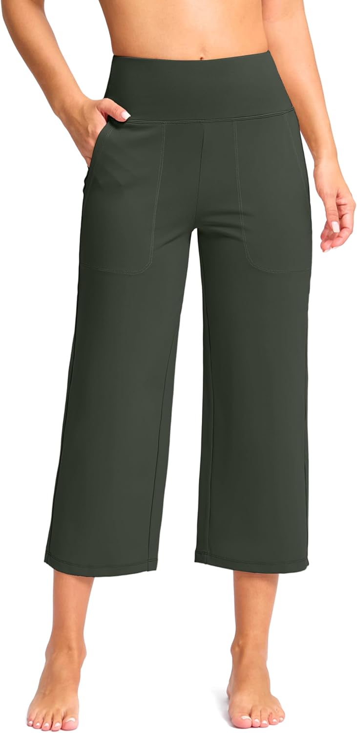 Women's Capri Pants with Pockets for Yoga and Casual Wear