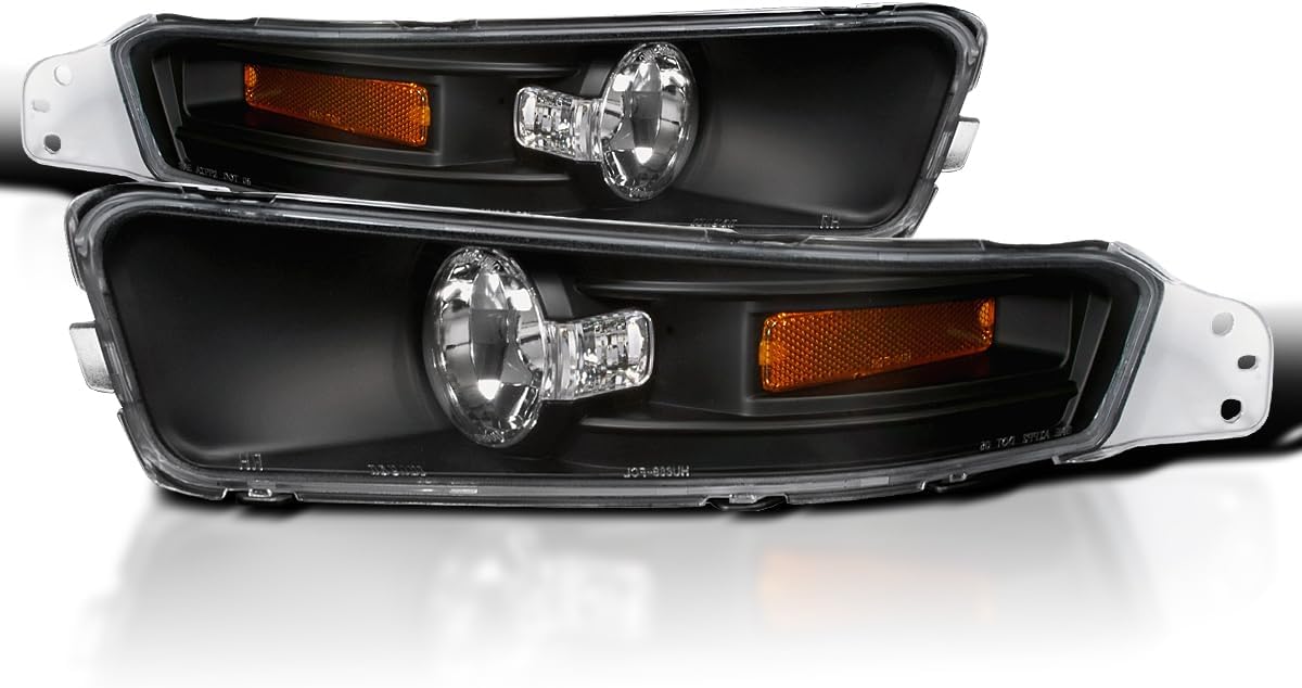 SPEC-D TUNING Black Housing Clear Lens Bumper Lights for Mustang