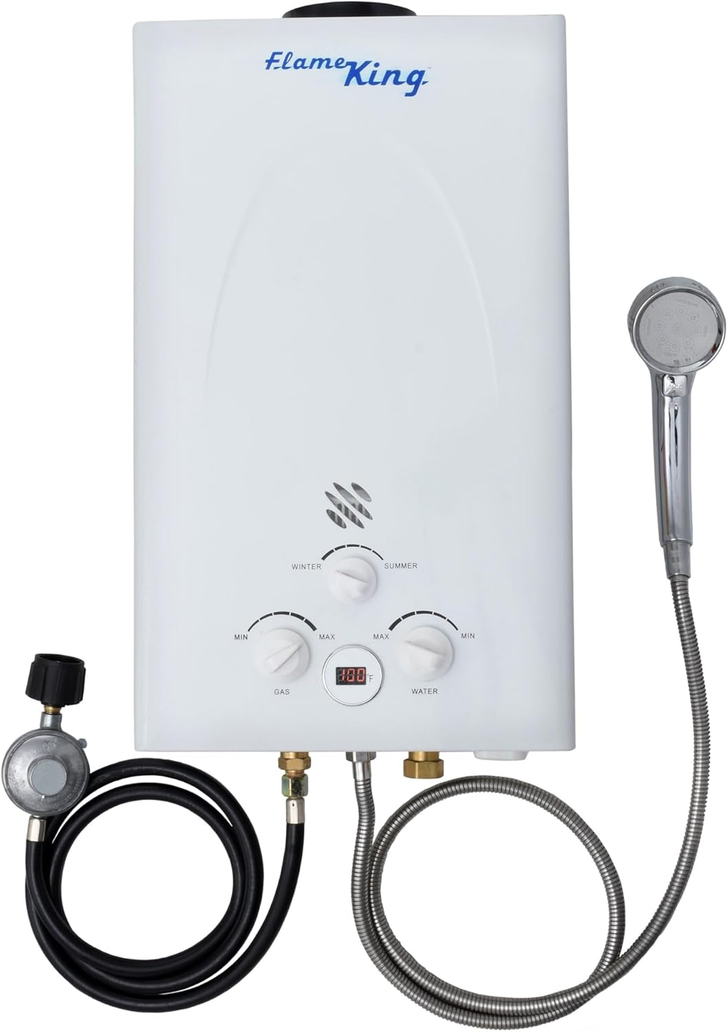 Flame King Tankless Water Heater - Instant Hot Water Anywhere!