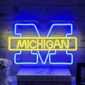Michigan Team Logo Neon Sign - LED Indoor Sports Wall Light